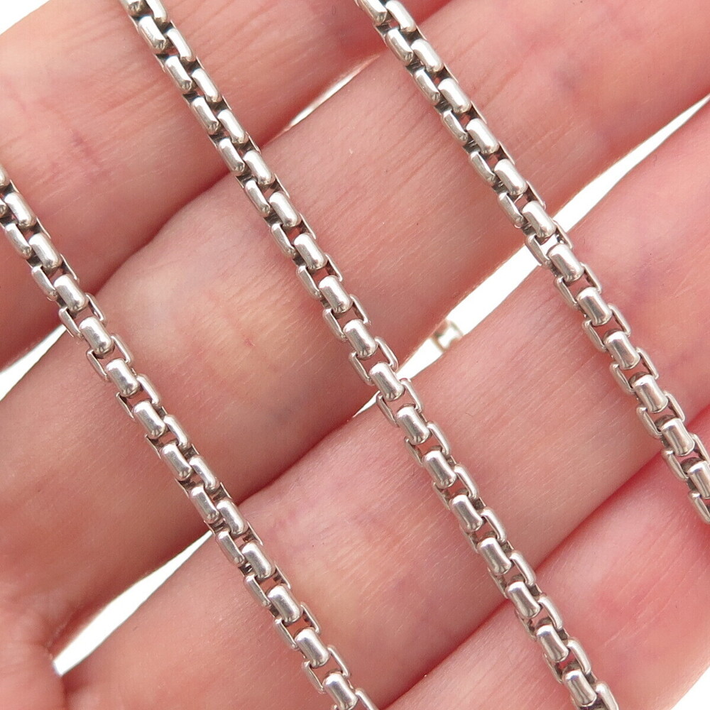 John Hardy Sterling Silver Vintage Round Box Chain Necklace 22" (broken lock)